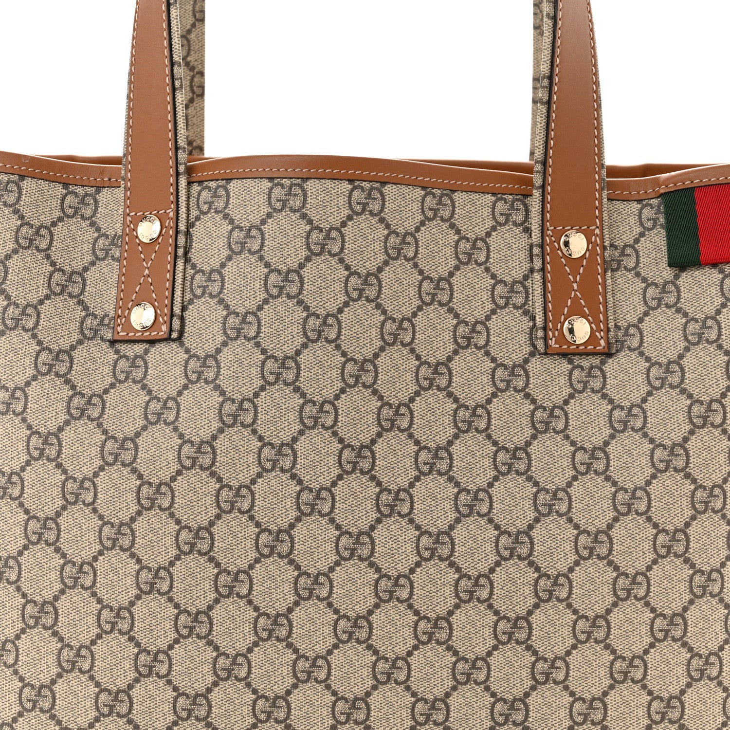 Gucci GG Plus Monogram Medium Signature Web Loop Tote Brown 8 of 10