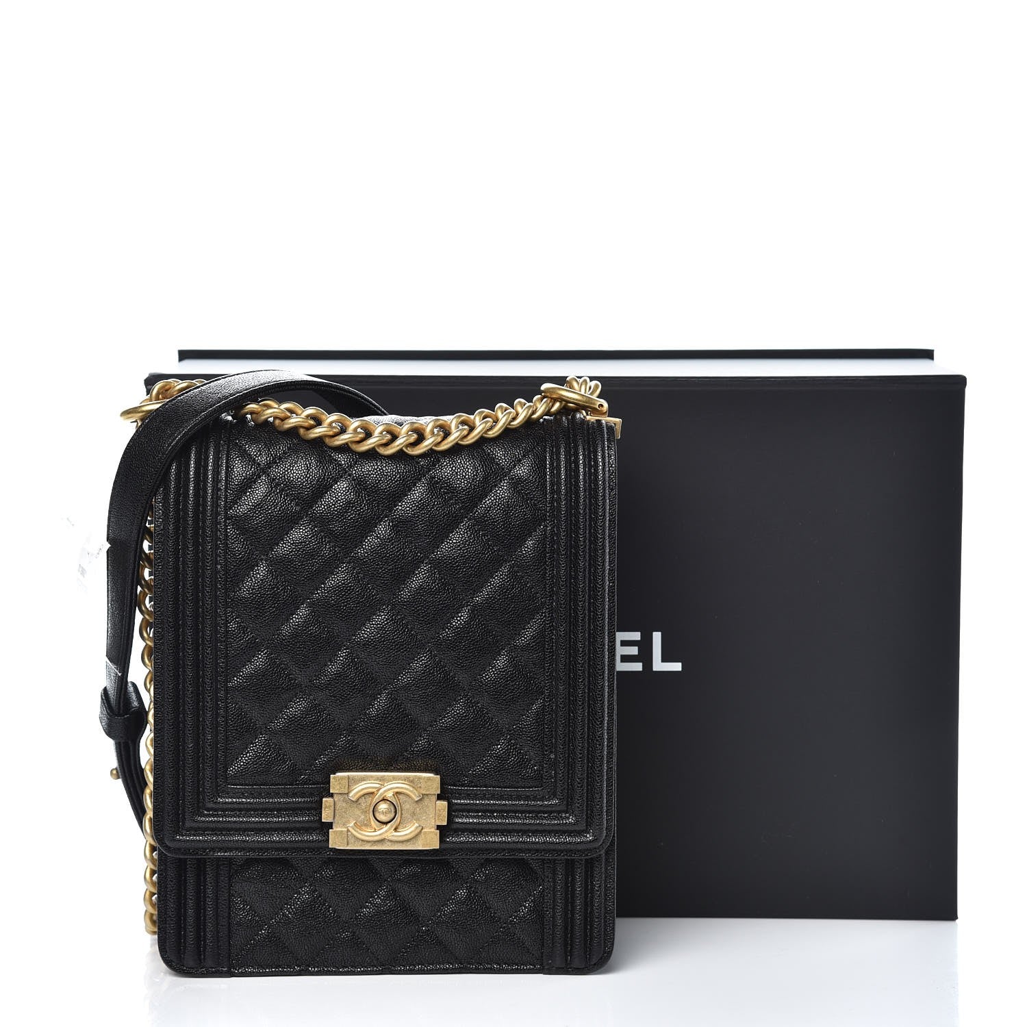 Chanel Caviar Quilted North South Boy Flap Black 8 of 8
