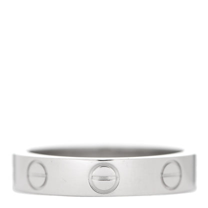 Cartier 18K White Gold 3.5mm LOVE Wedding Band Ring 49 4.75 3 of 4