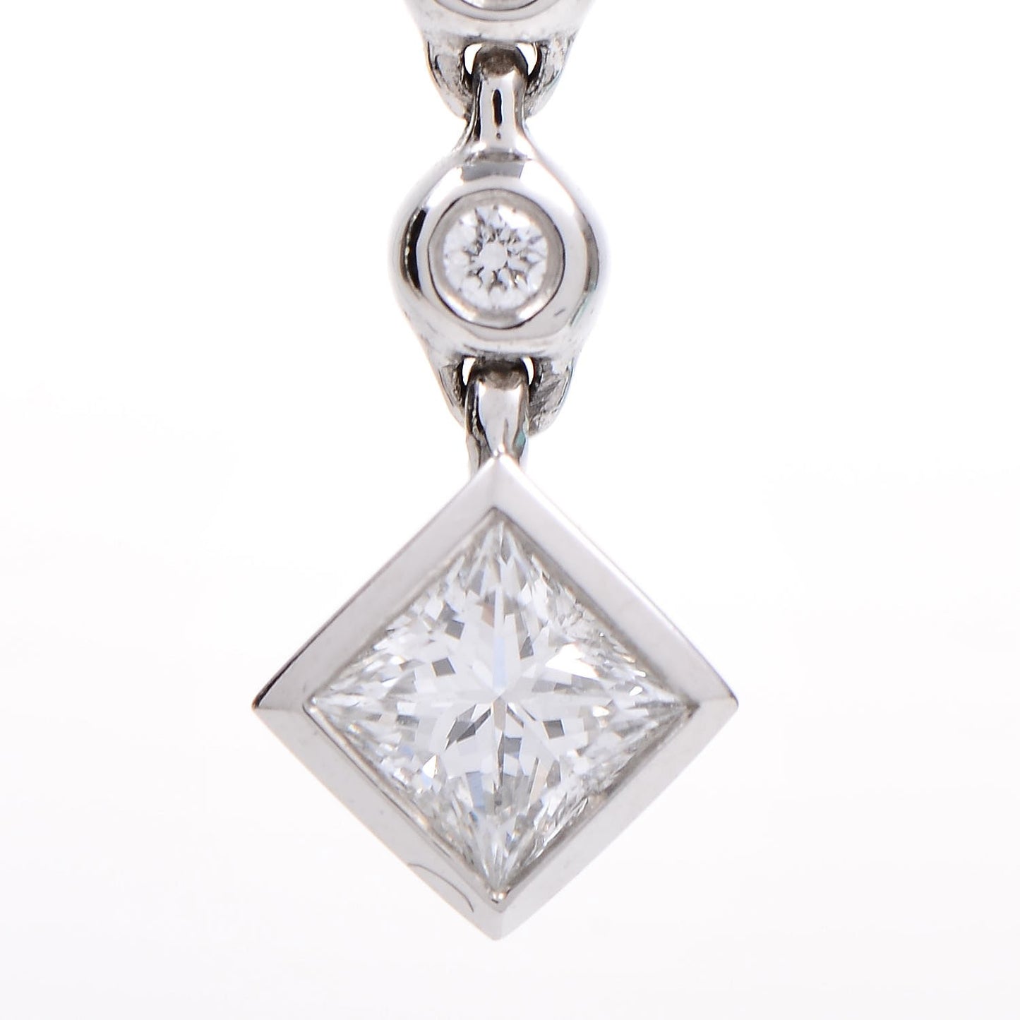 Platinum Diamond Long Grace Drop Earrings