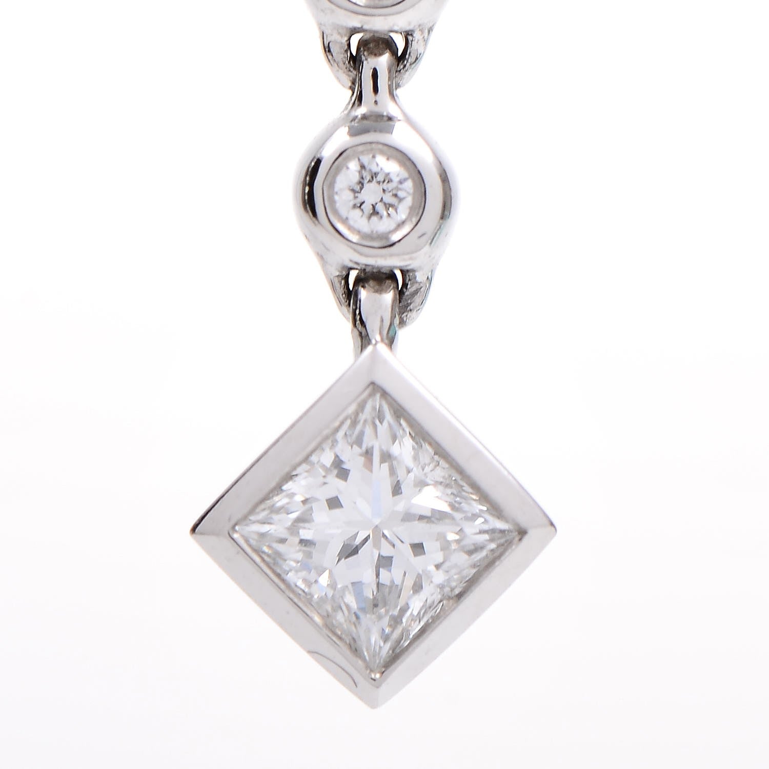 Tiffany Platinum Diamond Long Grace Drop Earrings 3 of 6