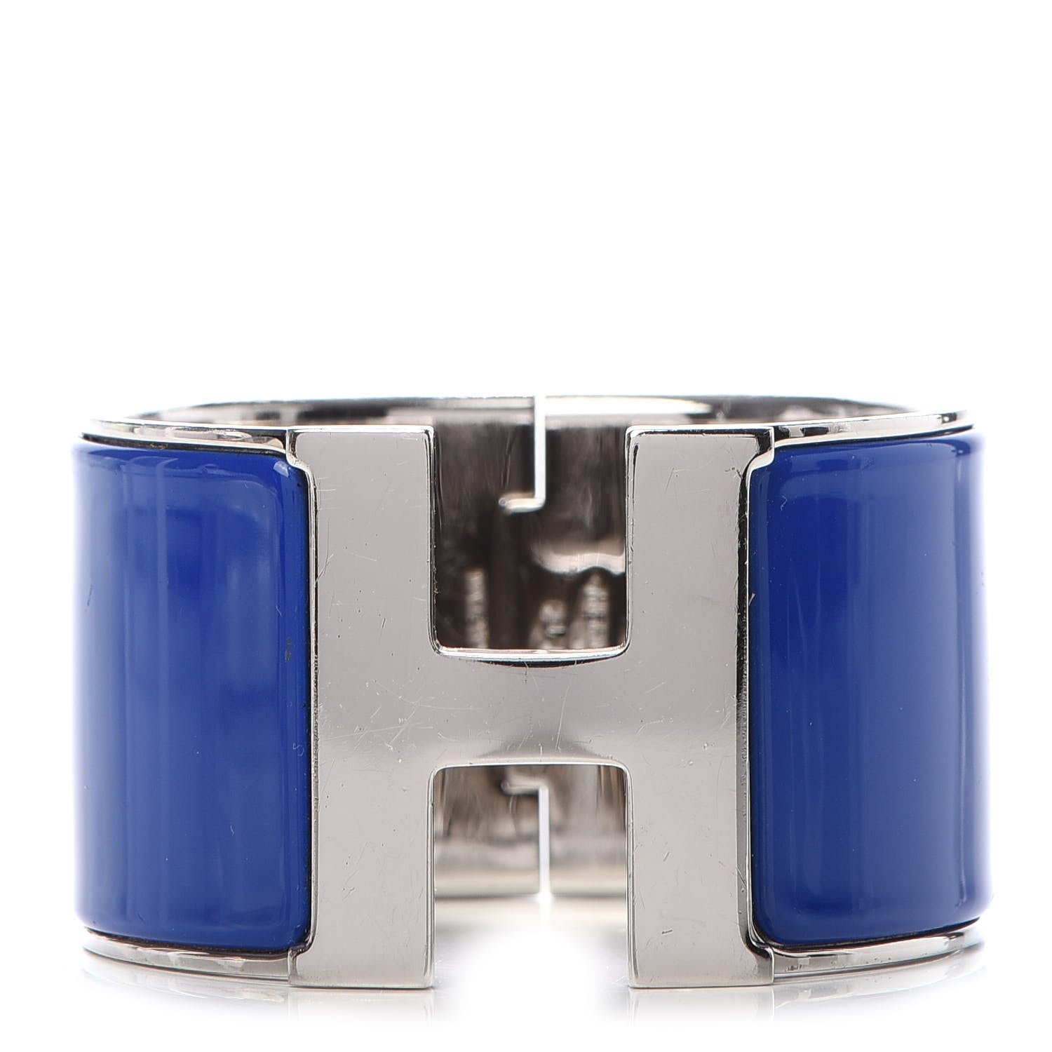 Hermes Enamel Extra Wide Clic Clac H Bracelet Bleu Electrique 1 of 4