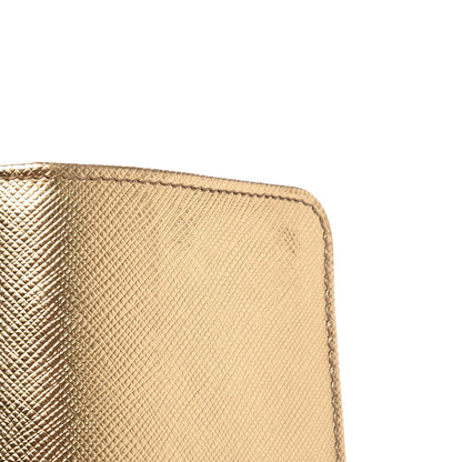 Prada Saffiano Metal Continental Flap Wallet Platino 11 of 12