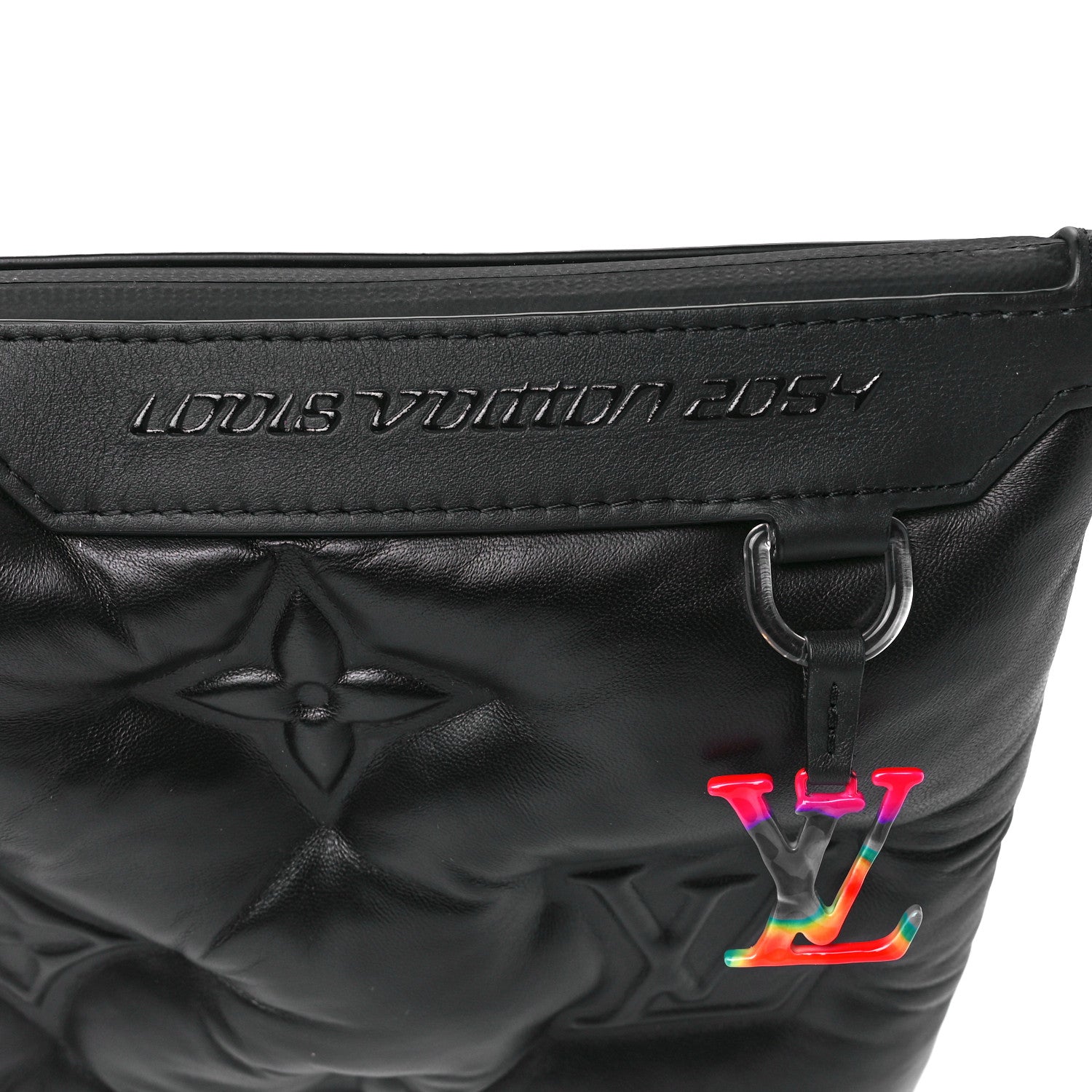 Louis Vuitton Lambskin Puffer A4 Pouch Black 7 of 11