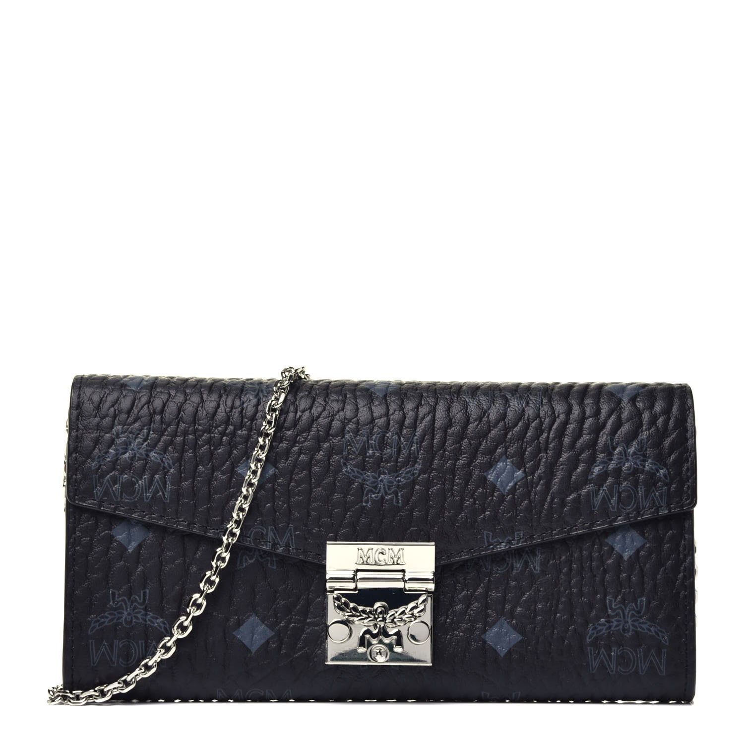 MCM Visetos Large Patricia Wallet On Chain Black Red 1 of 8