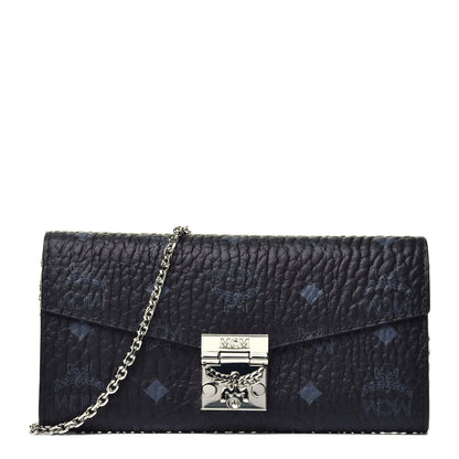 MCM Visetos Large Patricia Wallet On Chain Black Red 1 of 8