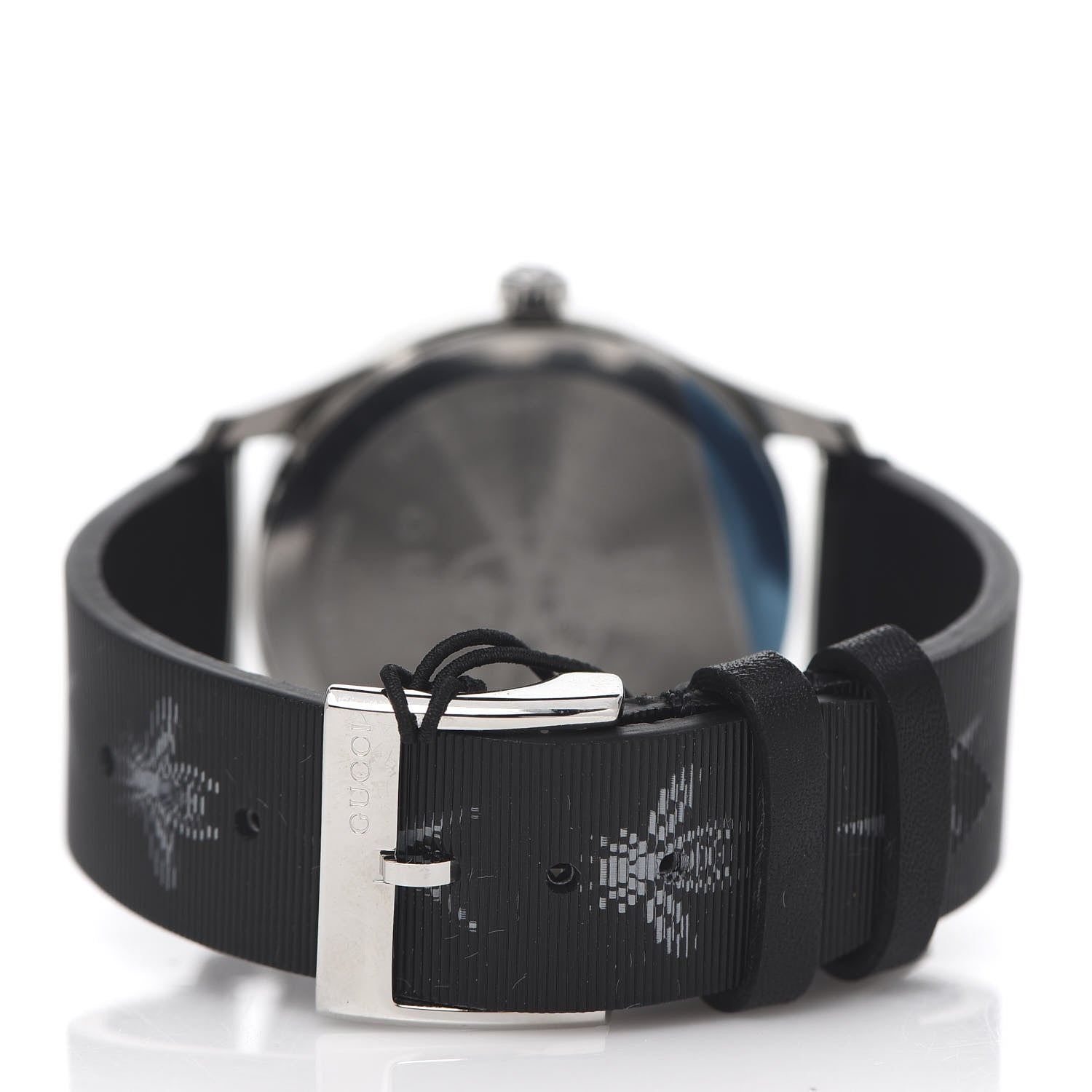 Gucci Stainless Steel Calfskin 38mm G-Timeless Bee Star Hologram Quartz Watch Black 4 of 6