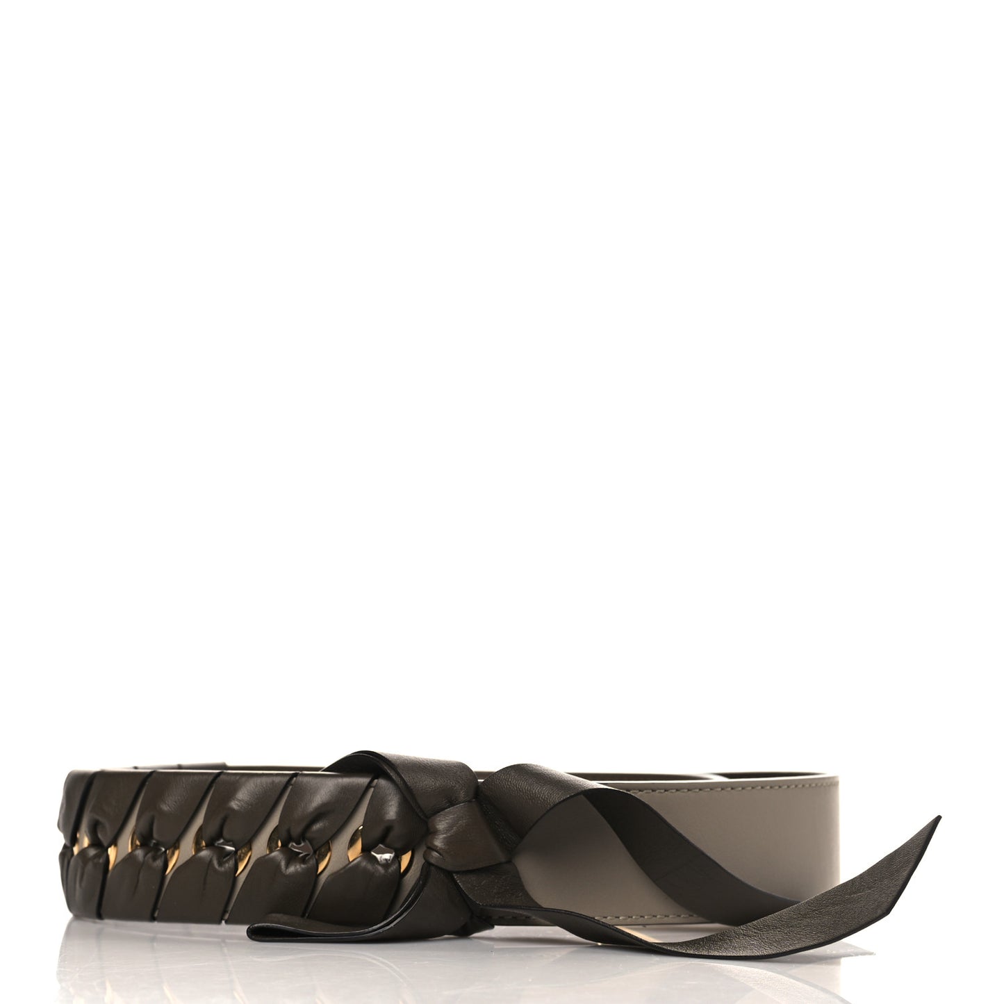 Calfskin Shiny Nappa Lace Up Bow Strap You Brown