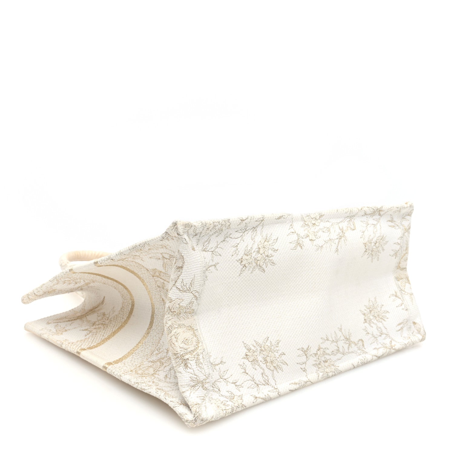 Christian Dior Canvas Embroidered Jardin D'Hiver Medium Book Tote Gold 4 of 11