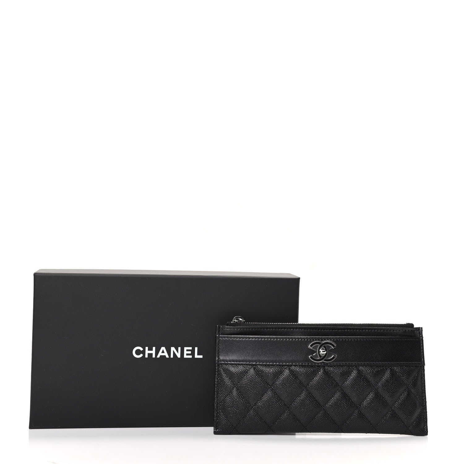 Chanel Caviar Quilted Mademoiselle Vintage Zip Pouch Black 8 of 8