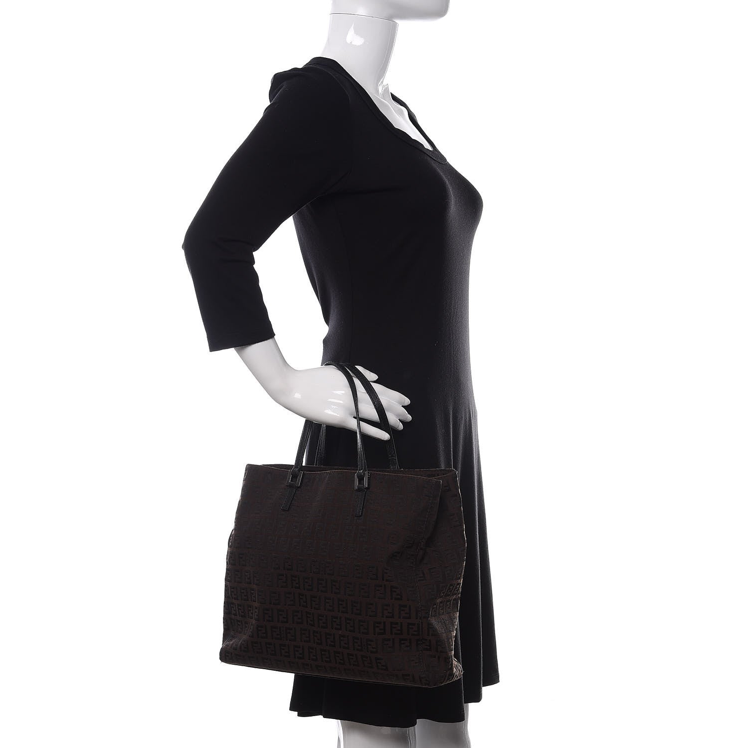 Fendi Zucchino Small Tote Tobacco 2 of 11