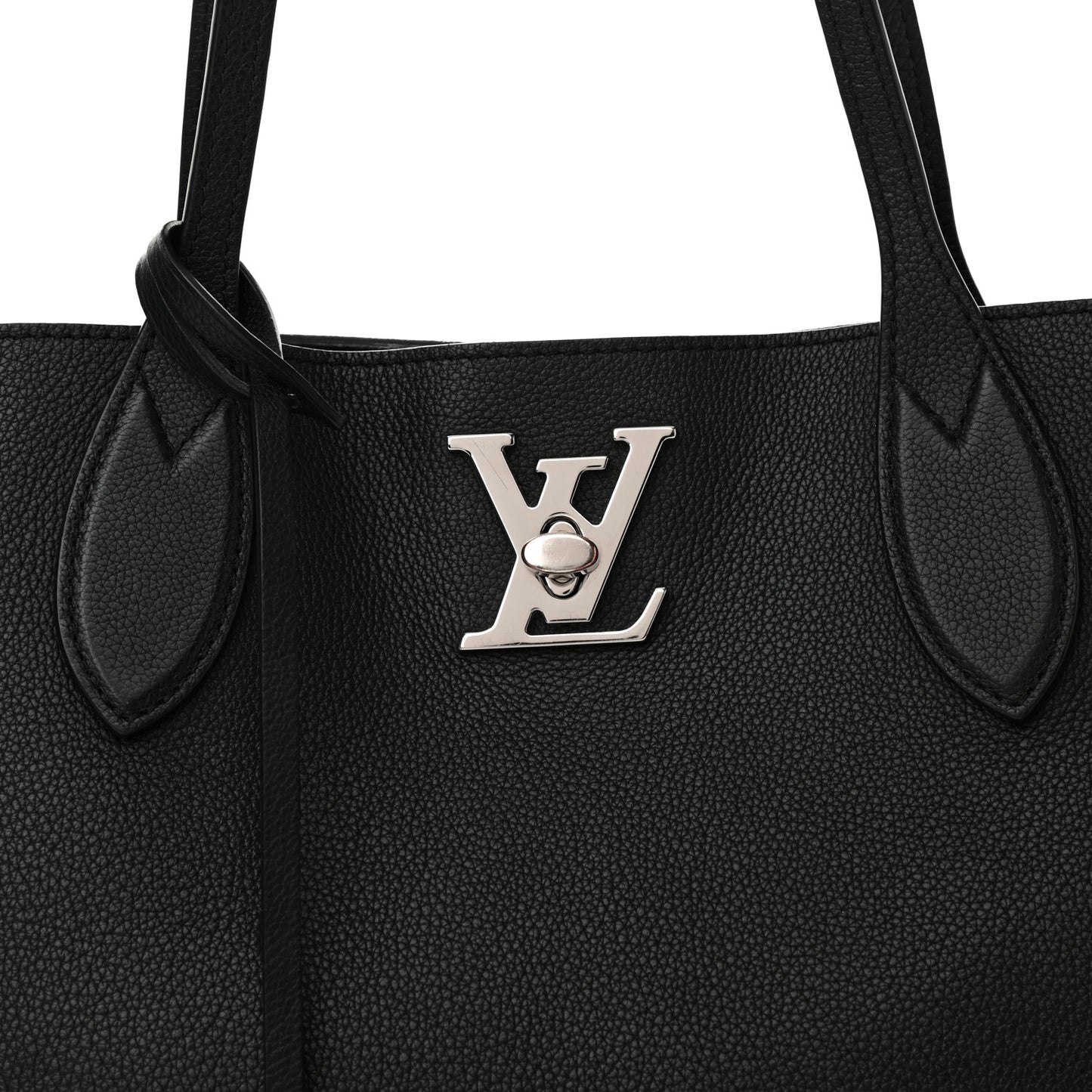 Calfskin Lockme Go Tote Black