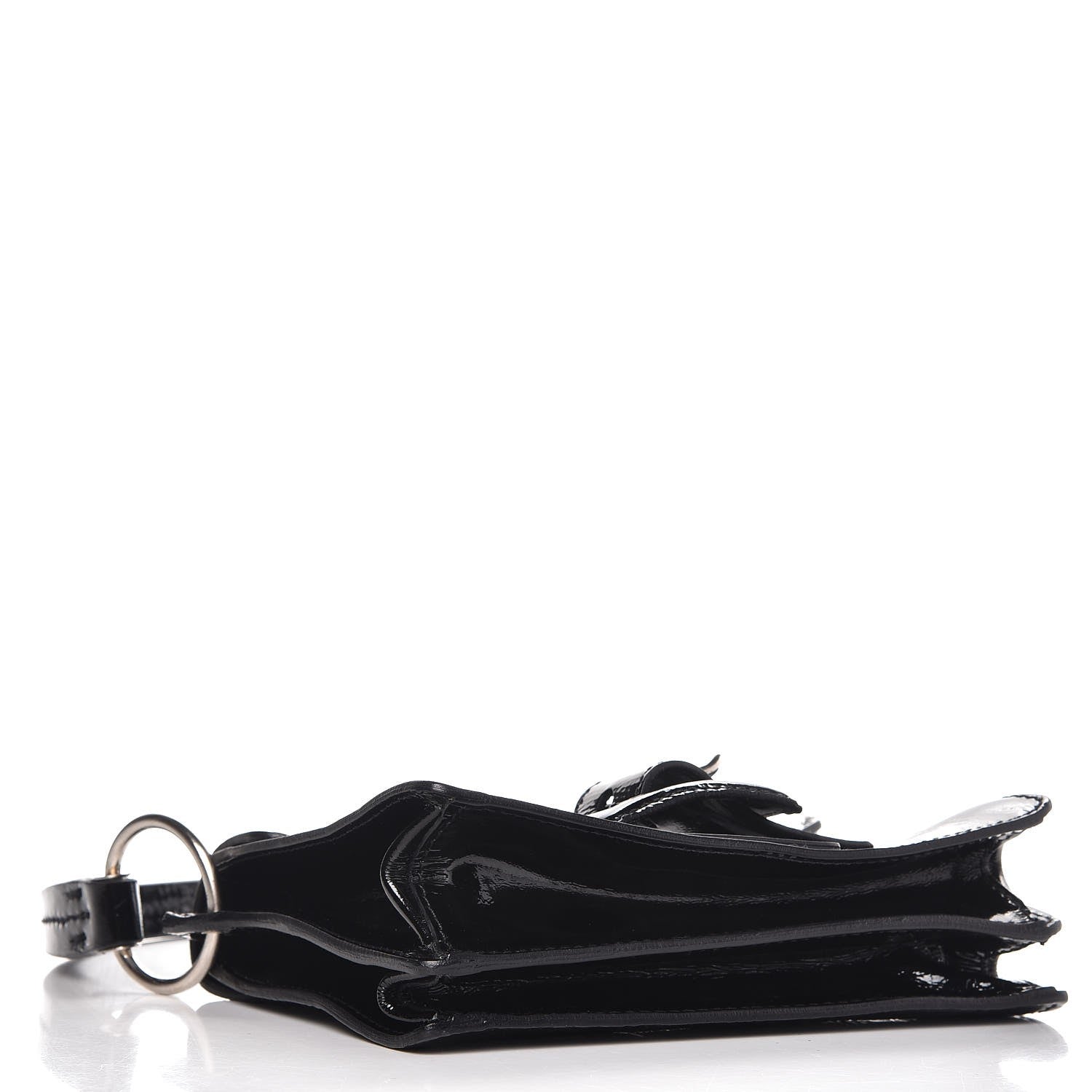 Miu Miu Patent Buckle Flap Handbag Black 4 of 8