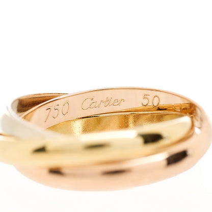 Cartier 18K Pink Yellow White Gold Small Trinity Ring 50 5.25 4 of 6