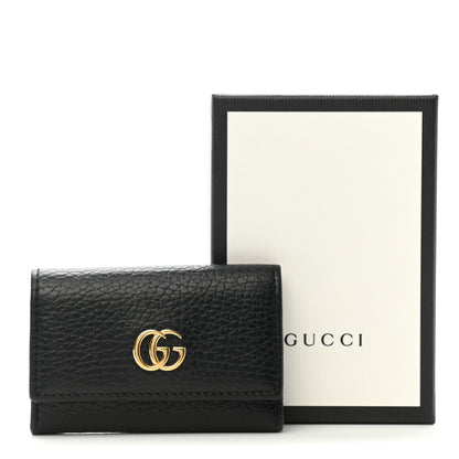 Gucci Pebbled Calfskin GG Marmont 6 Key Holder Black 9 of 9