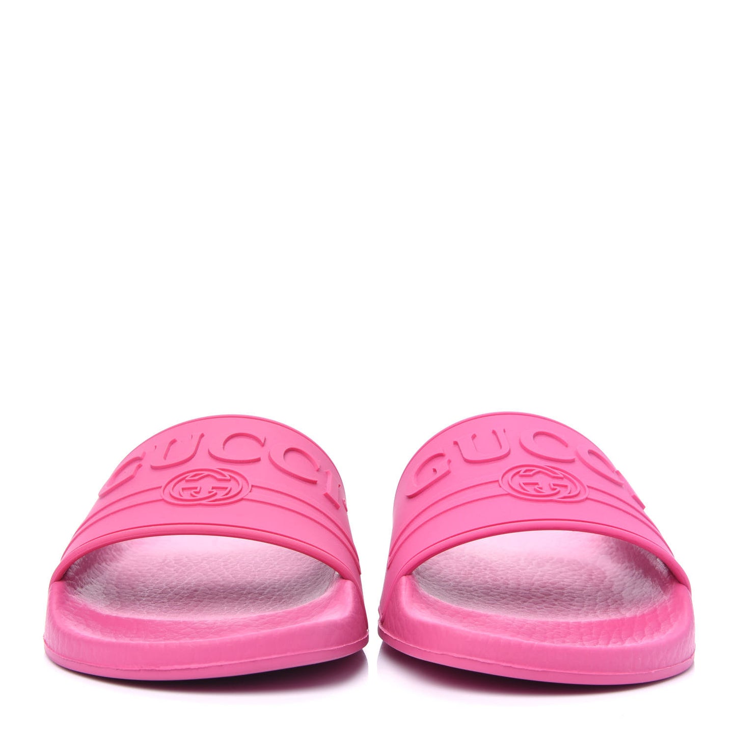 Rubber Womens Logo Slide Sandals 36 Fuchsia