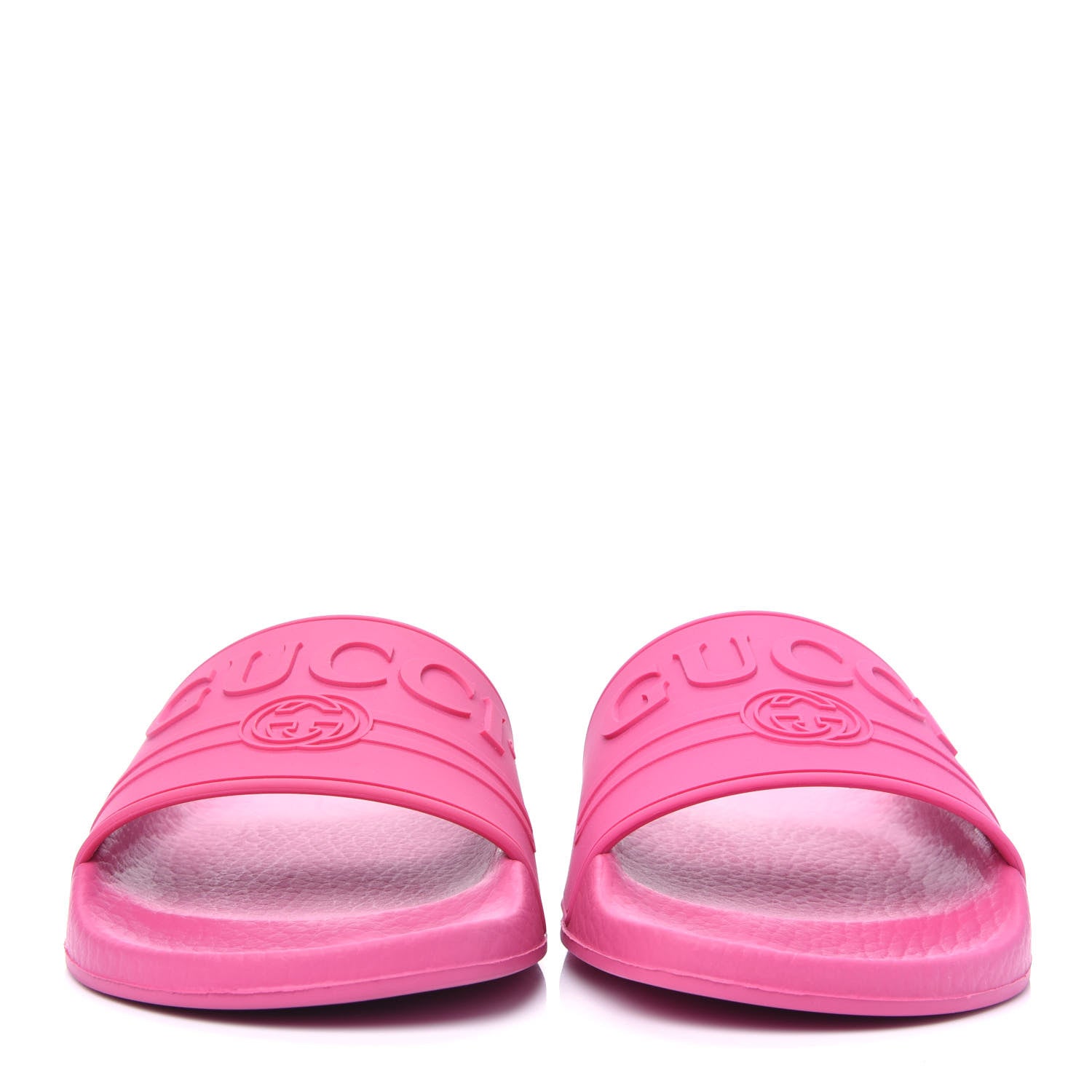 Gucci Rubber Womens Logo Slide Sandals 36 Fuchsia 2 of 8