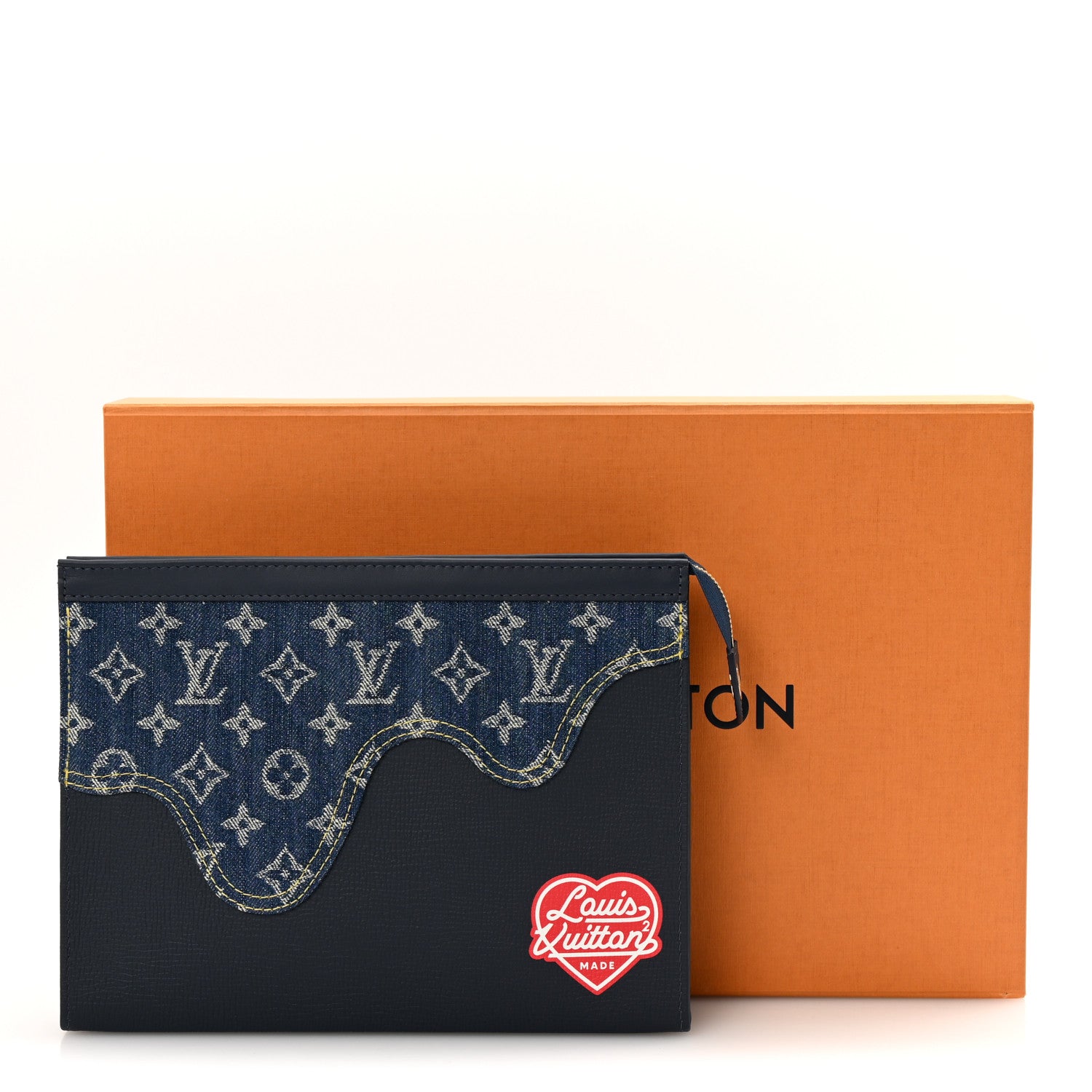 Louis Vuitton X NIGO Taurillon Monogram Denim Drip Pochette Voyage