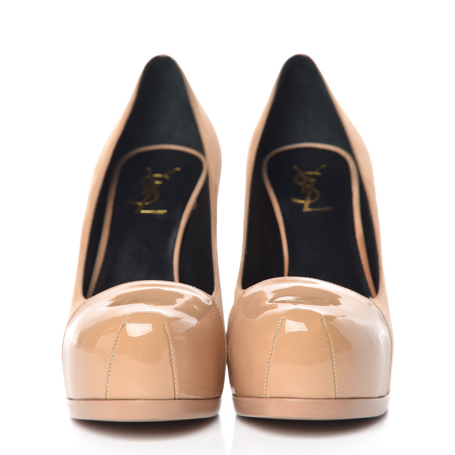 Saint Laurent Suede Patent Goatskin Tribute Two 80 Platform Pumps 37 Chair 2 of 13
