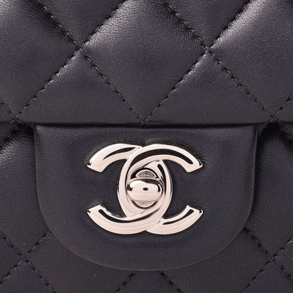 Chanel Metallic Lambskin Quilted Mini Rectangular Flap Navy 8 of 11