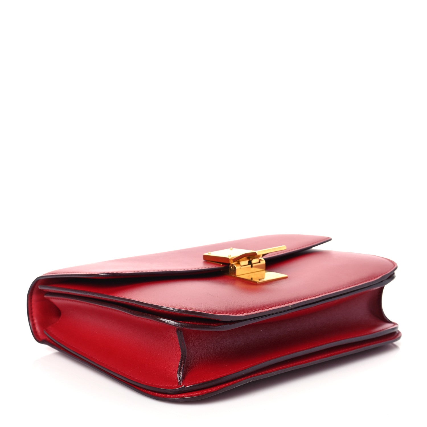 Celine Box Calfskin Medium Classic Box Flap Bag Red 4 of 9