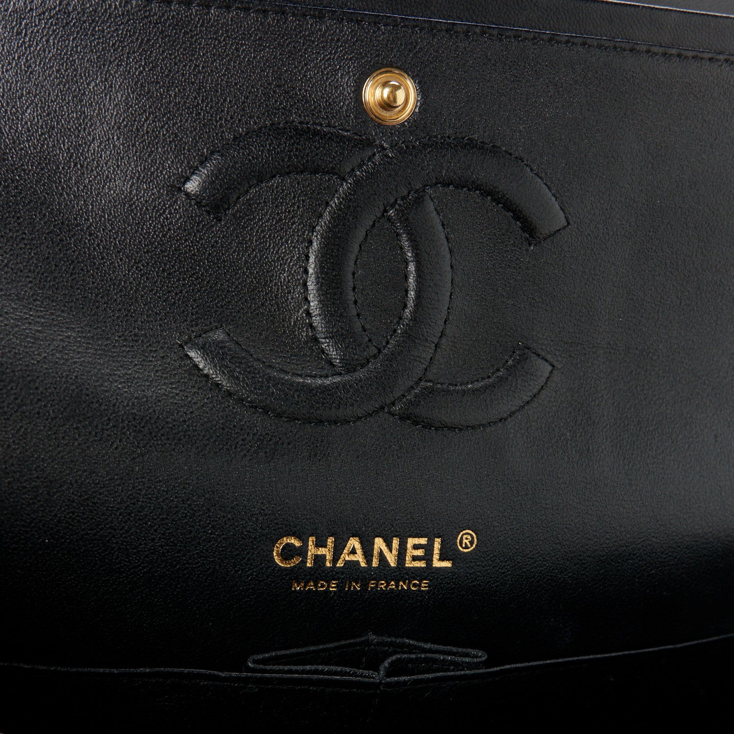 Chanel Lambskin Chevron Quilted Medium Double Flap Black 6 of 11