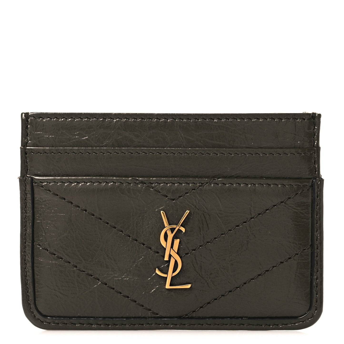 Crinkled Calfskin Matelasse Monogram Niki Card Case Light Musk