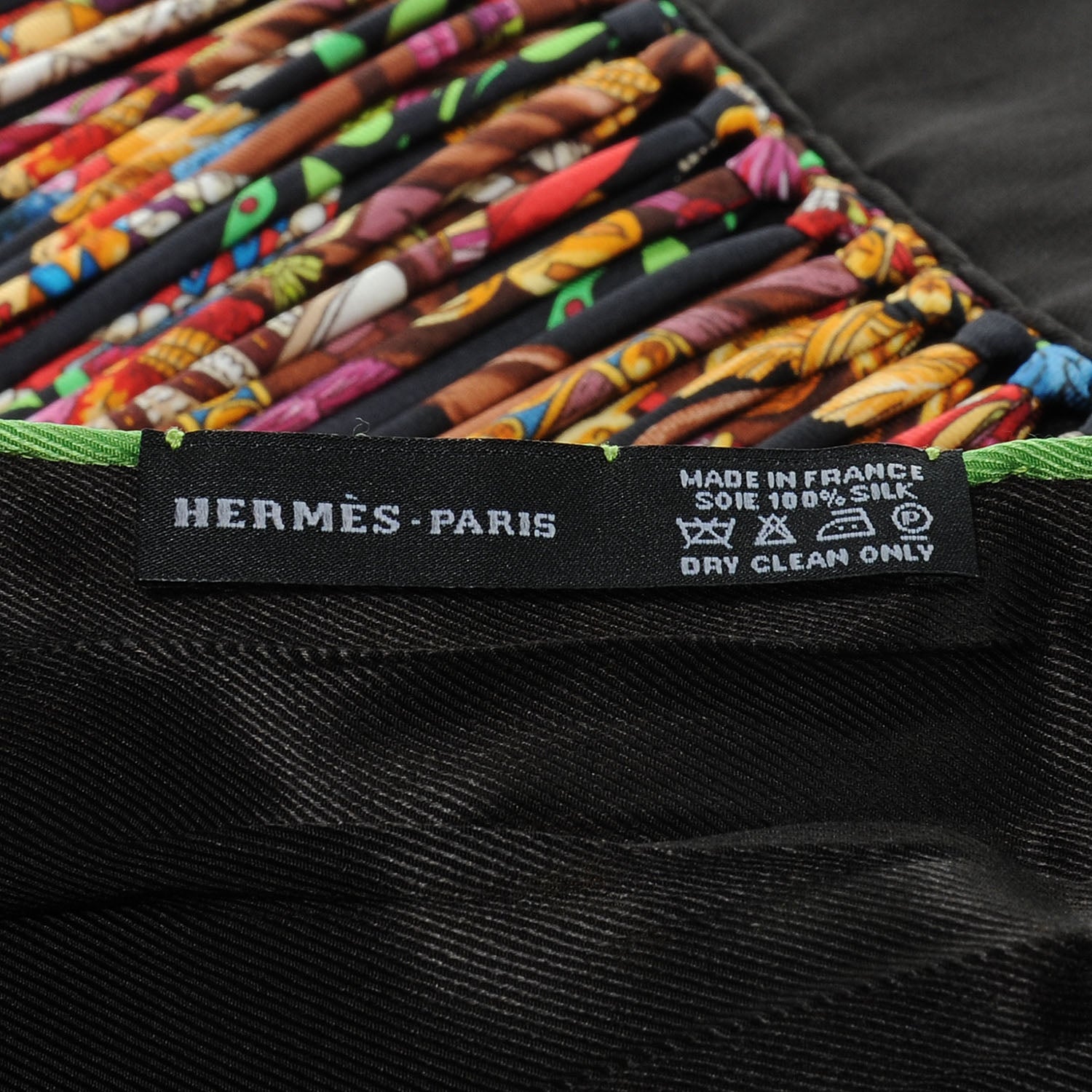 Hermes Silk La Danse du Cheval Marwari Fringe Stole Noir 4 of 5