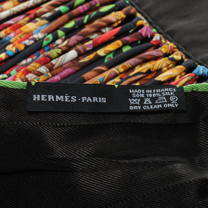 Hermes Silk La Danse du Cheval Marwari Fringe Stole Noir 4 of 5