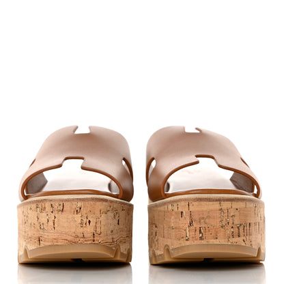 Hermes Calfskin Cork Eze 30 Sandals 36 Marron Glaise 2 of 10