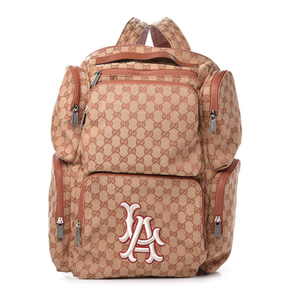 Gucci X MLB GG Monogram LA Dodgers Large Backpack Beige Ruggine Ivory 1 of 10