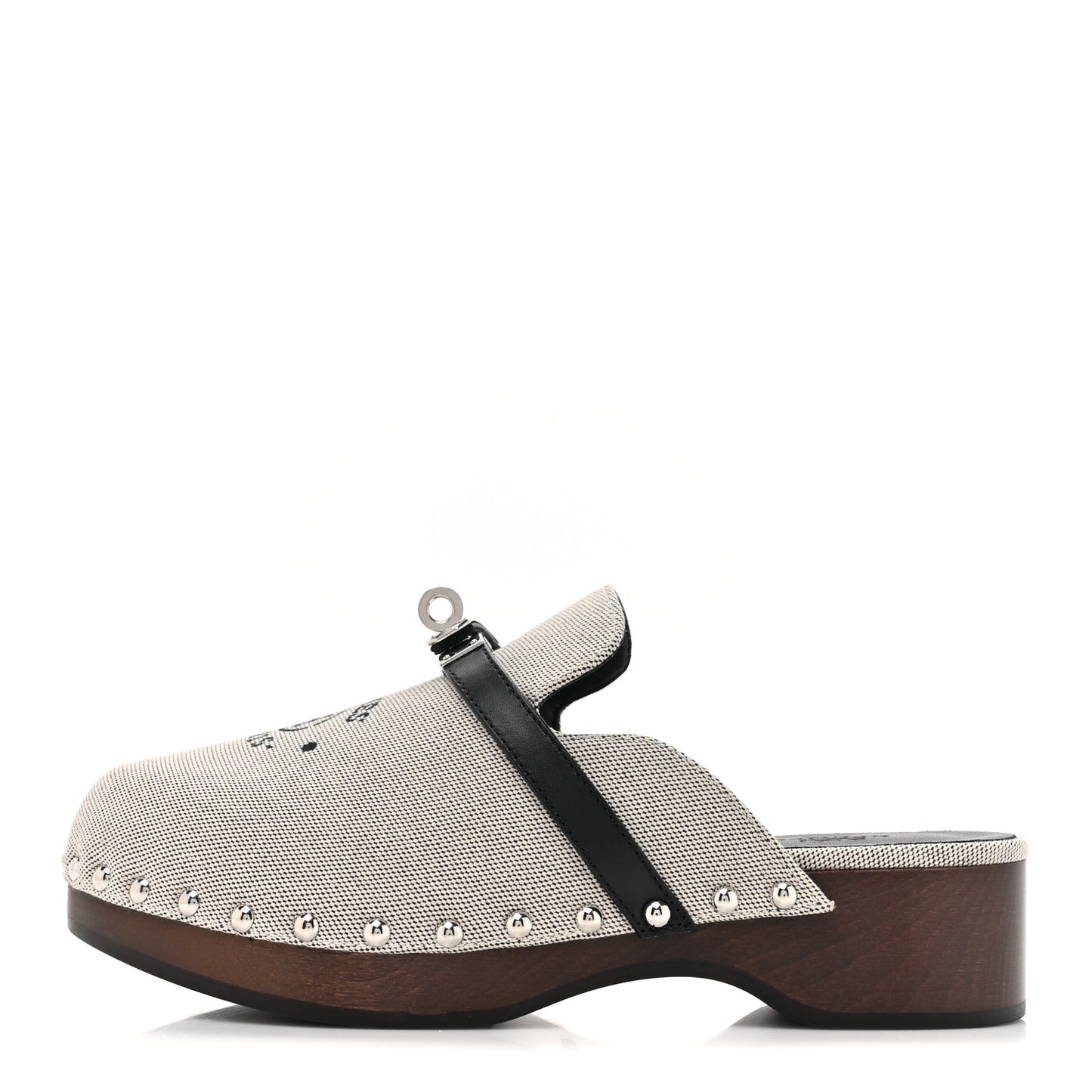 H Canvas Calfskin Carlotta Mules 36 Prunoir Black