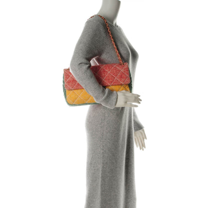 Chanel Jersey Quilted Jumbo Fabrics and Co Flap Multicolor 2 of 7