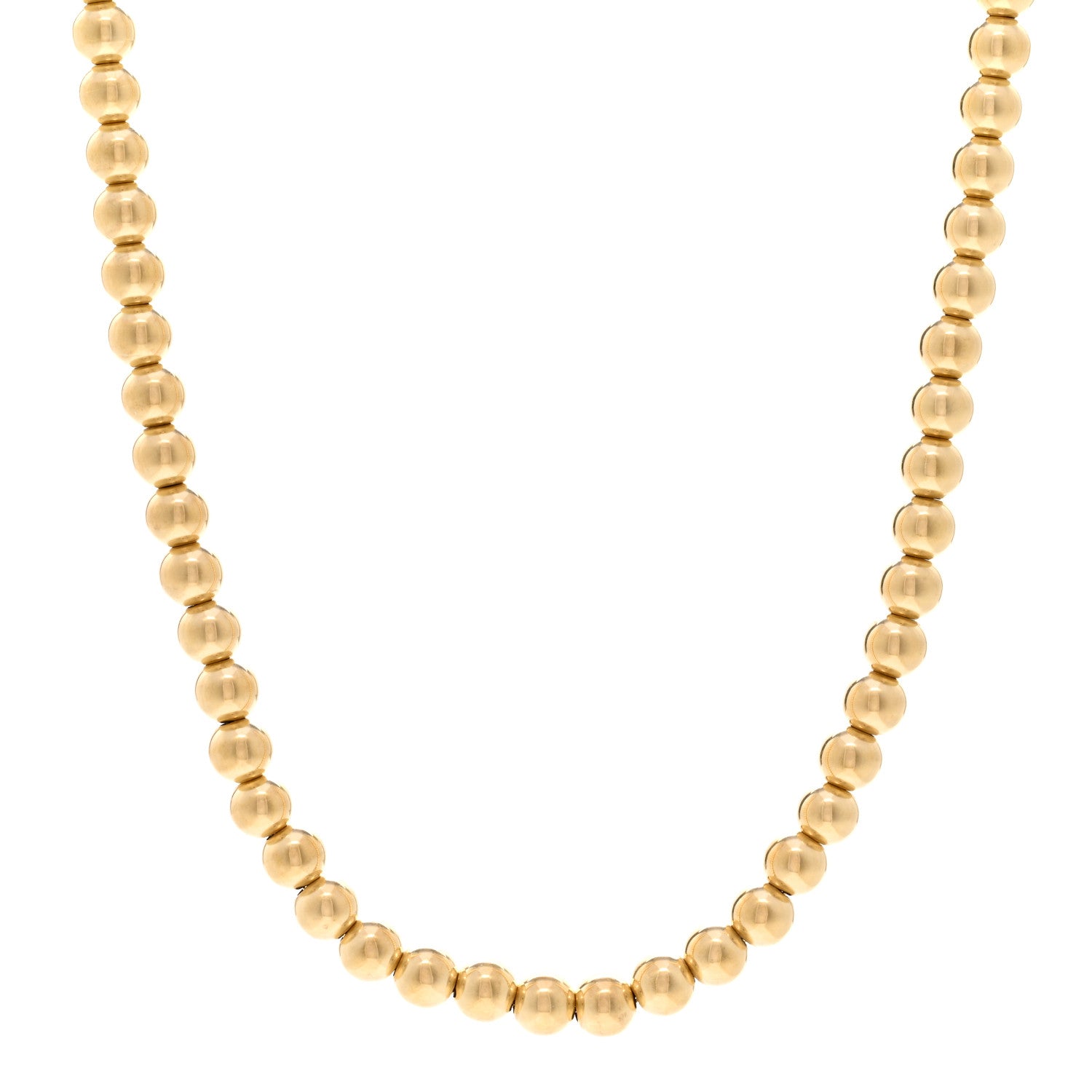 Tiffany 18K Yellow Gold 5.5mm HardWear Bead Necklace 1 of 4