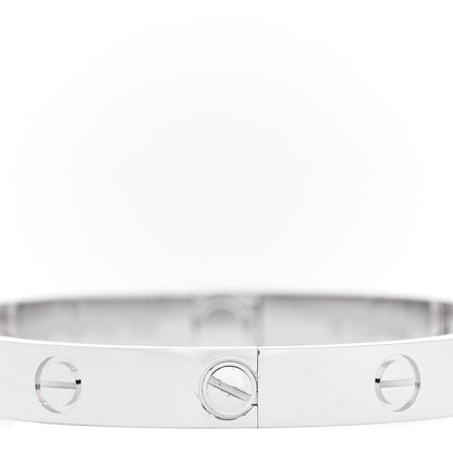 Cartier 18K White Gold 4 Diamond LOVE Bracelet 16 5 of 8