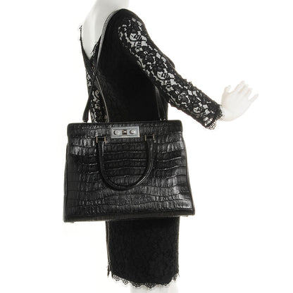 Saint Laurent Crocodile Embossed Medium trois Class Tote Black 3 of 10