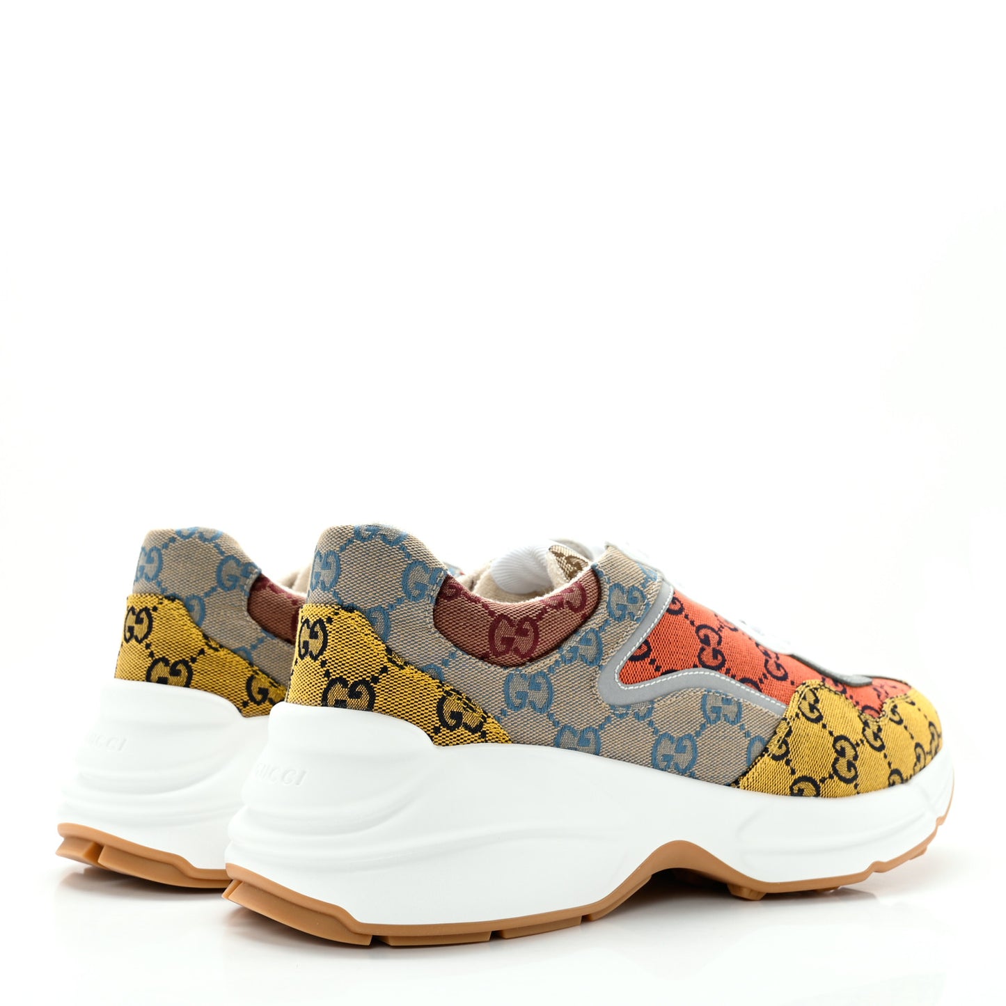Monogram Multicolor Mens Rhyton Sneakers 10 Yellow Blue Great White Tabasco