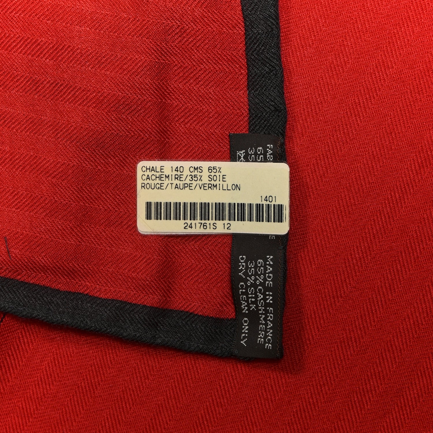 Hermes Cashmere Silk L Instruction Du Roy Shawl 140 Rouge Taupe Vermillon 3 of 6