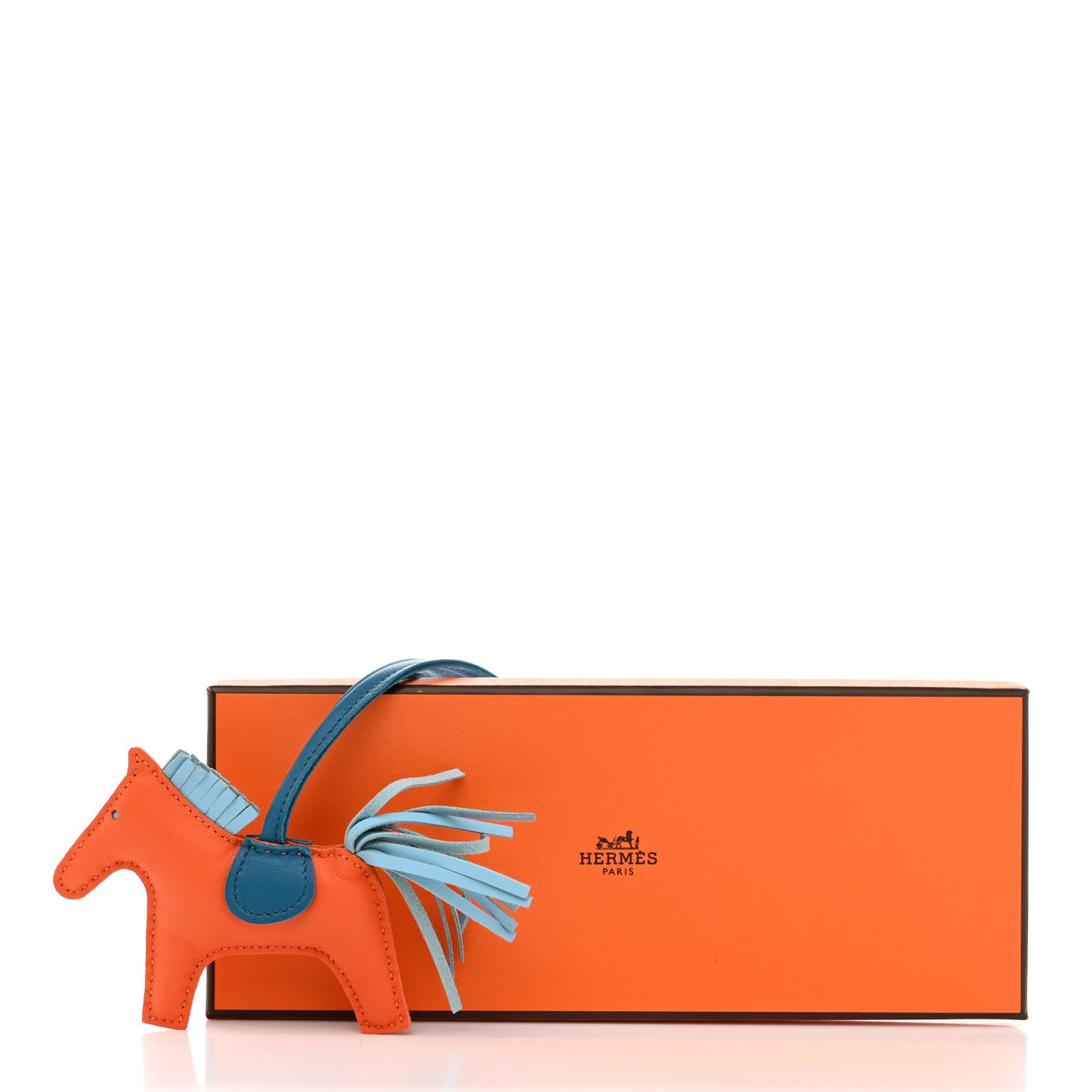 Milo Lambskin Grigri Rodeo Horse Bag Charm PM Orange Poppy Celeste Cobalt