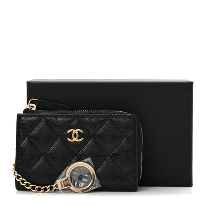 Chanel Caviar Quilted Zipped Key Holder Case Black 8 of 8