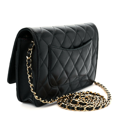 Chanel Lambskin Quilted Wallet On Chain WOC Black 3 of 11