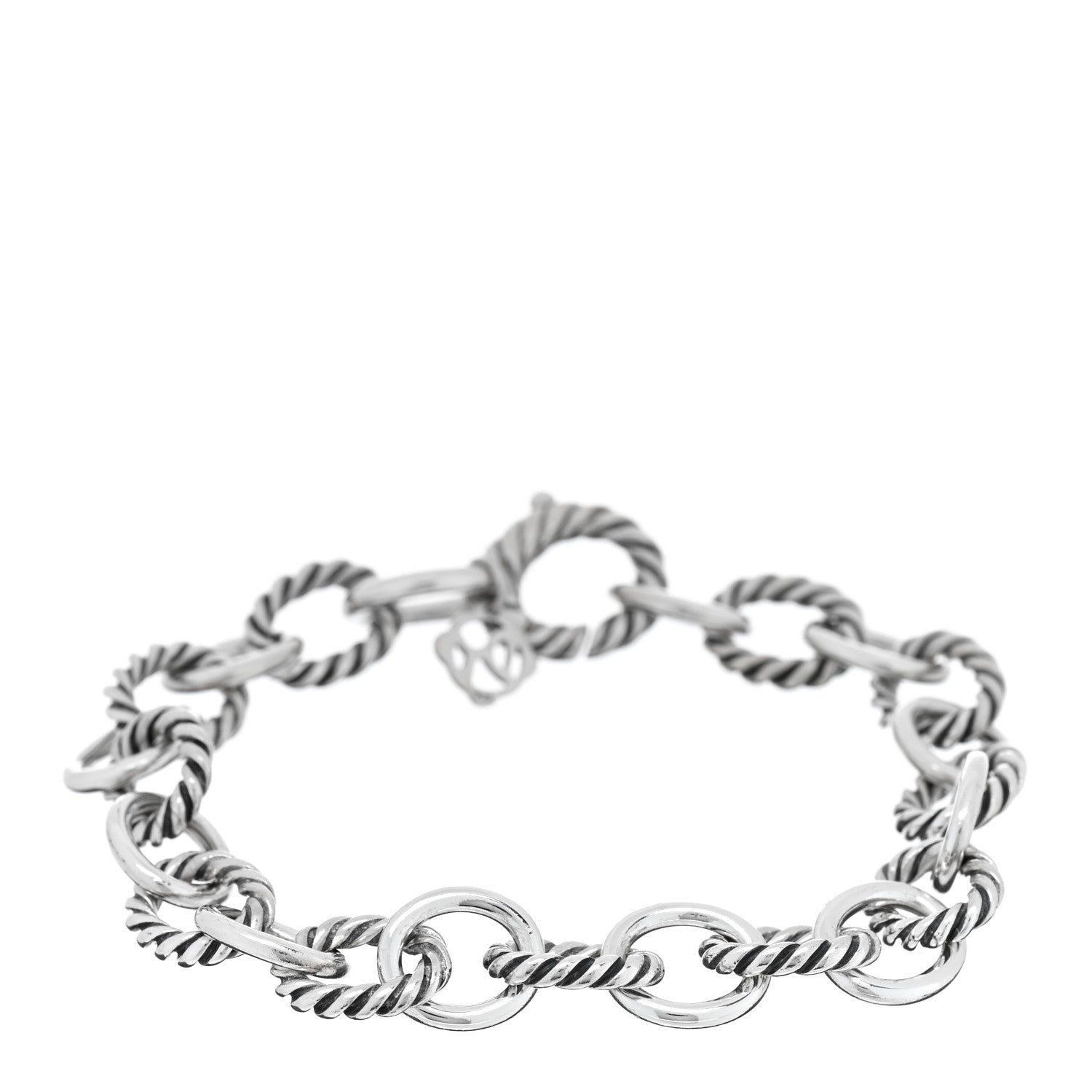David Yurman Sterling Silver 10mm Medium Oval Link Bracelet 1 of 3