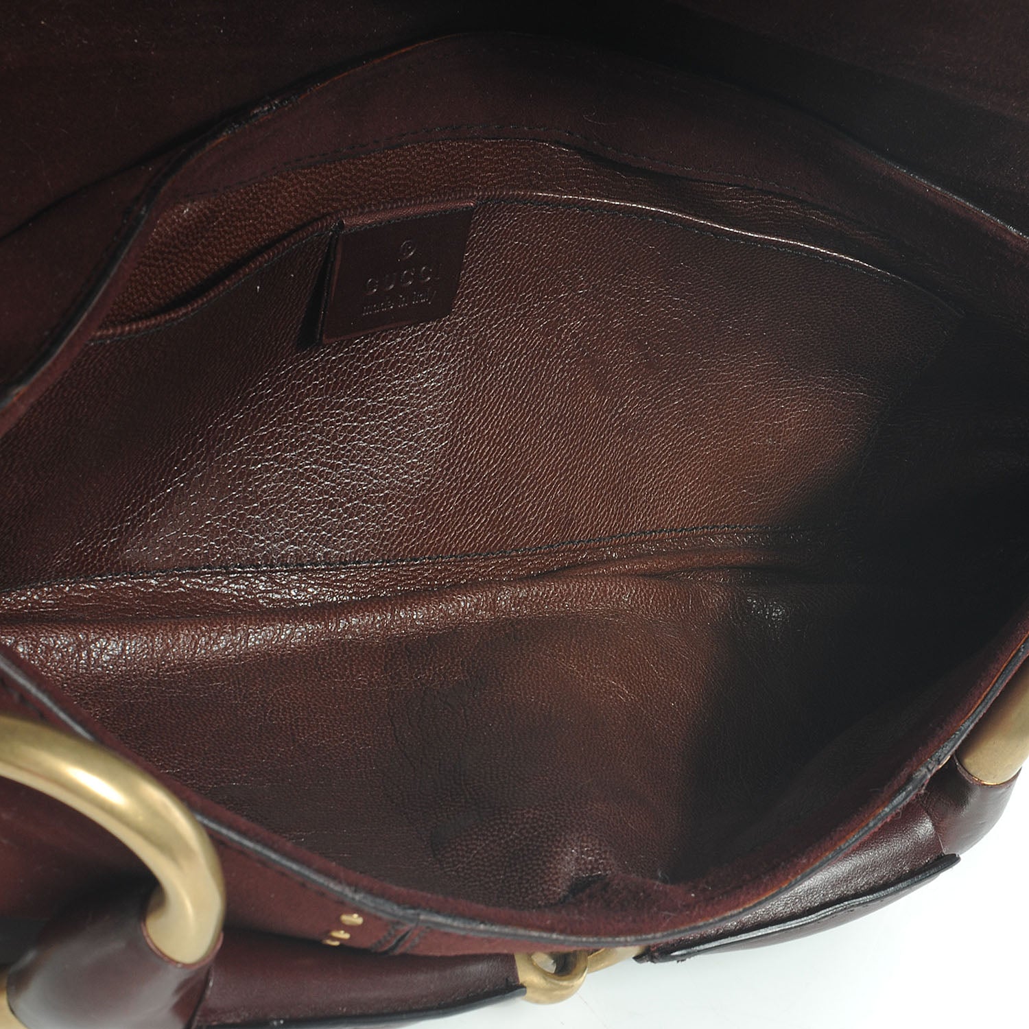 Gucci Suede Studded Horsebit Clutch Bag Burgundy 5 of 7