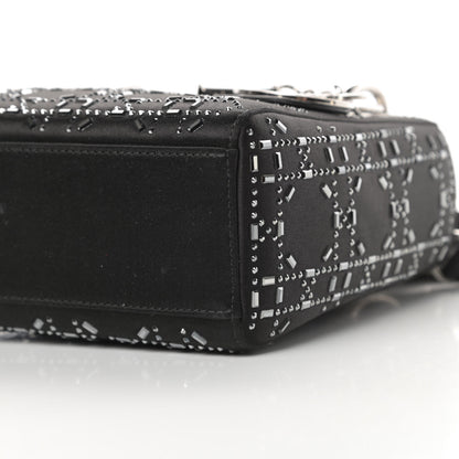 Christian Dior Satin Crystal Cannage Mini Lady Dior Black 10 of 12