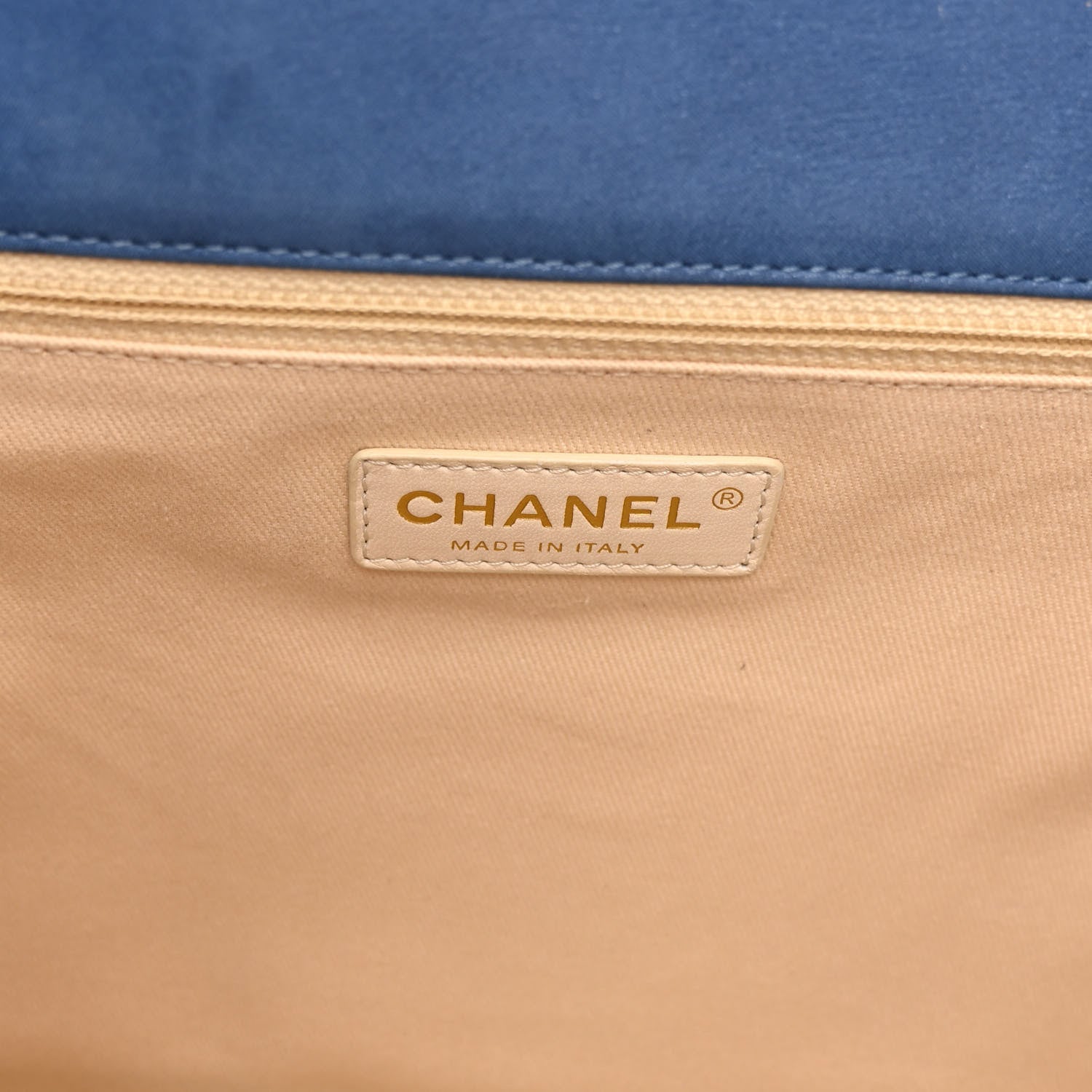 Chanel Iridescent Calfskin Chic Quilt Accordion Flap Bag Blue 6 of 10