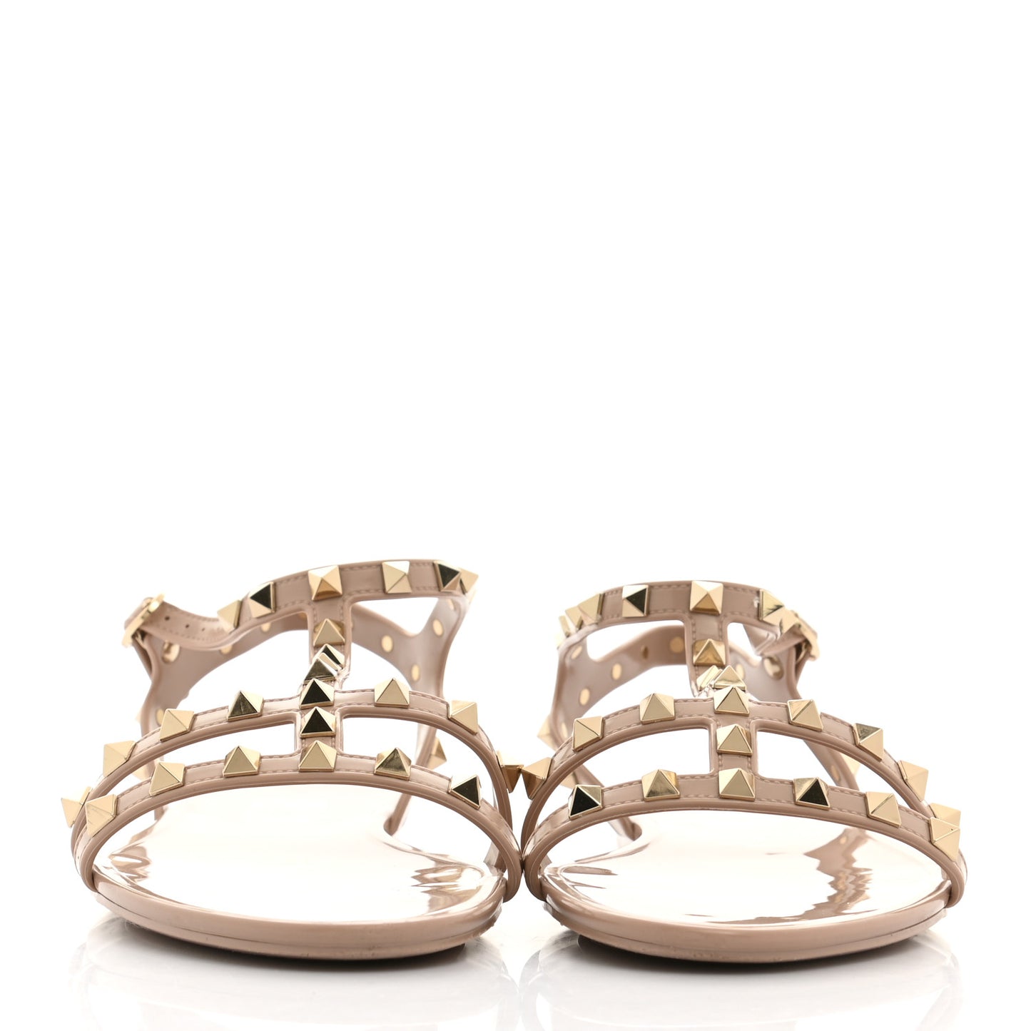 PVC Jelly Rockstud Caged Sandals 41 Poudre