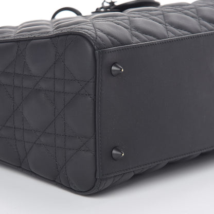 Christian Dior Ultra Matte Calfskin Cannage Medium Lady Dior Black 7 of 9