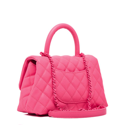 Chanel Caviar Quilted Incognito Mini Coco Handle Flap Pink 3 of 10