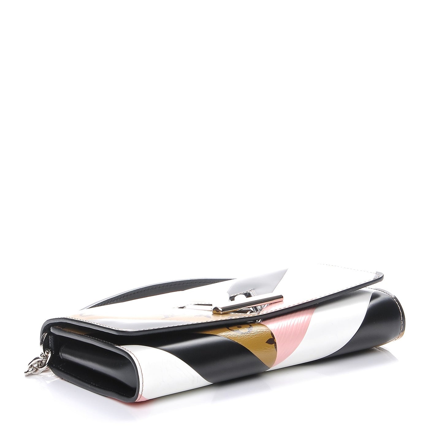 Epi Reverse Monogram Twist Chain Wallet Rose Ballerine
