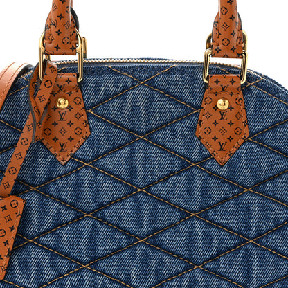 Louis Vuitton Denim Calfskin Reverse Monogram Malletage Alma BB Blue 8 of 10
